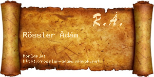 Rössler Ádám névjegykártya